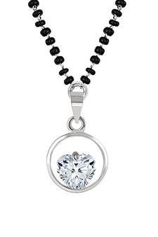 Silver cubic zirconia mangalsutra