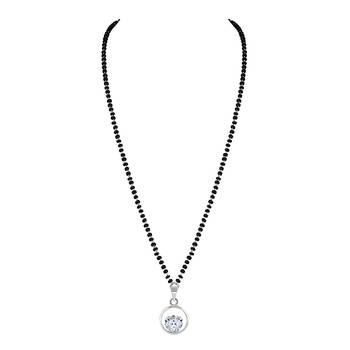Silver cubic zirconia mangalsutra 2