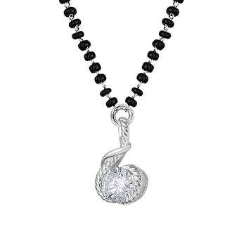Silver cubic zirconia mangalsutra 1