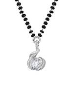 Silver cubic zirconia mangalsutra