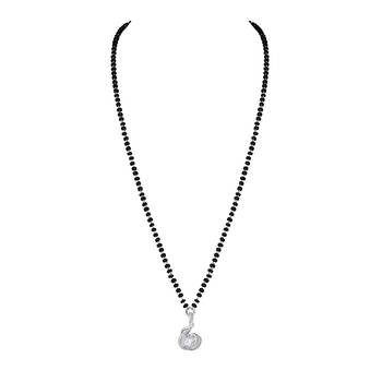 Silver cubic zirconia mangalsutra 2