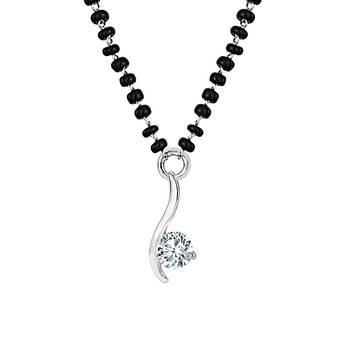Silver cubic zirconia mangalsutra 1