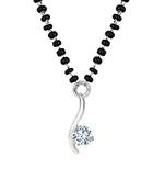 Silver cubic zirconia mangalsutra
