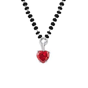 Silver cubic zirconia mangalsutra 1