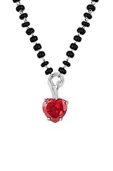 Silver cubic zirconia mangalsutra