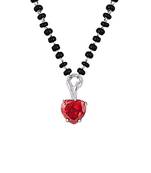 Silver cubic zirconia mangalsutra