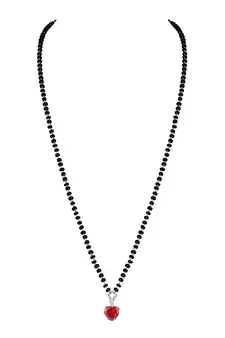 Silver cubic zirconia mangalsutra