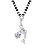 Silver cubic zirconia mangalsutra