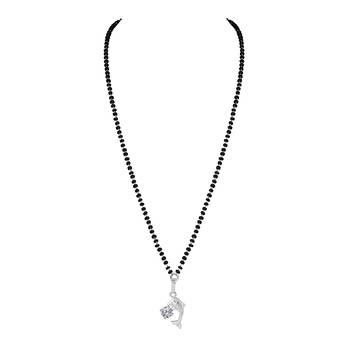 Silver cubic zirconia mangalsutra 2