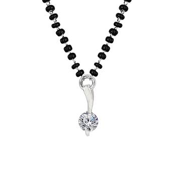Silver cubic zirconia mangalsutra 1