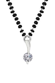 Silver cubic zirconia mangalsutra