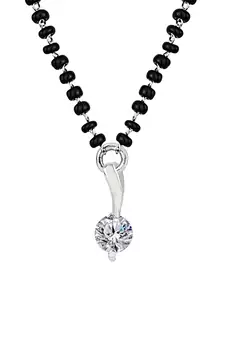 Silver cubic zirconia mangalsutra