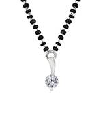 Silver cubic zirconia mangalsutra