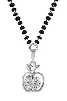 Silver cubic zirconia mangalsutra