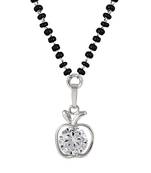 Silver cubic zirconia mangalsutra