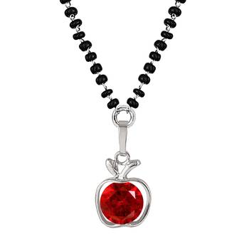 Silver cubic zirconia mangalsutra 1