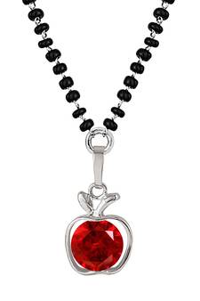 Silver cubic zirconia mangalsutra