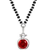 Silver cubic zirconia mangalsutra