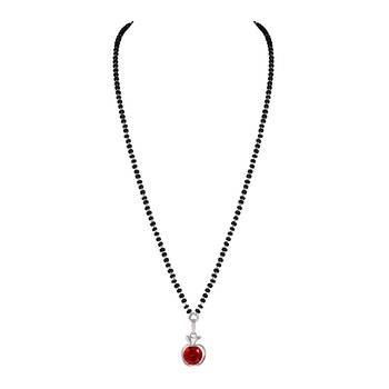 Silver cubic zirconia mangalsutra 2