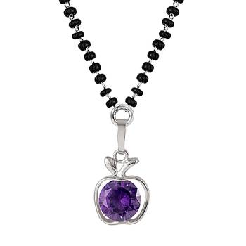Silver cubic zirconia mangalsutra 1
