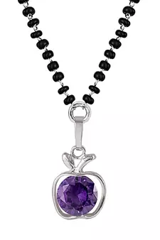 Silver cubic zirconia mangalsutra