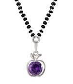 Silver cubic zirconia mangalsutra