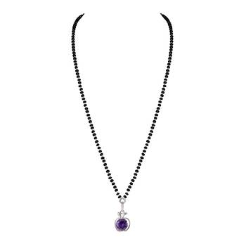 Silver cubic zirconia mangalsutra 2