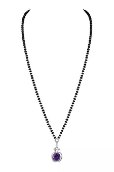 Silver cubic zirconia mangalsutra