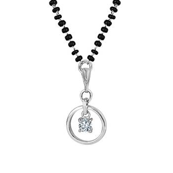 Silver cubic zirconia mangalsutra 1