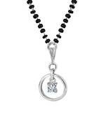 Silver cubic zirconia mangalsutra