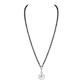 Silver cubic zirconia mangalsutra 2