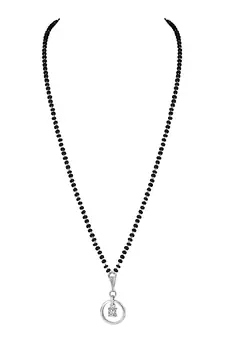 Silver cubic zirconia mangalsutra