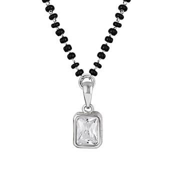 Silver cubic zirconia mangalsutra 1