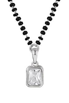 Silver cubic zirconia mangalsutra