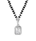 Silver cubic zirconia mangalsutra