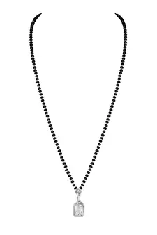 Silver cubic zirconia mangalsutra