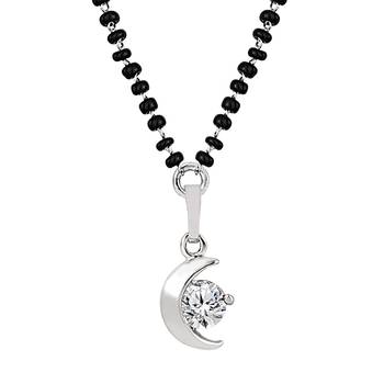 Silver cubic zirconia mangalsutra 1