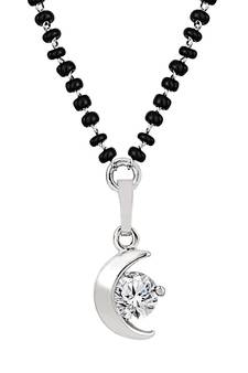 Silver cubic zirconia mangalsutra