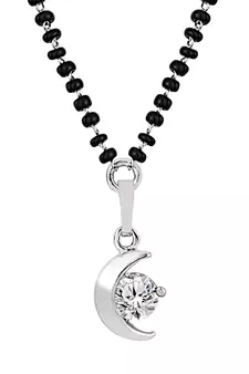 Silver cubic zirconia mangalsutra