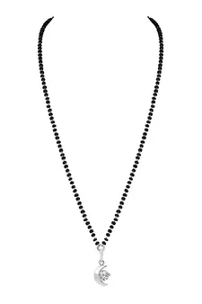 Silver cubic zirconia mangalsutra
