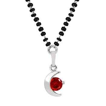 Silver cubic zirconia mangalsutra 1