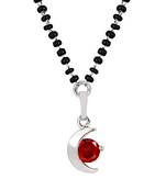 Silver cubic zirconia mangalsutra