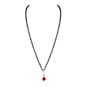 Silver cubic zirconia mangalsutra 2
