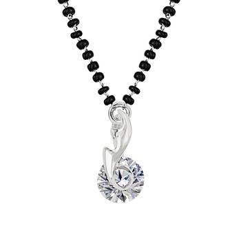 Silver cubic zirconia mangalsutra 1