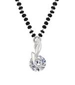 Silver cubic zirconia mangalsutra