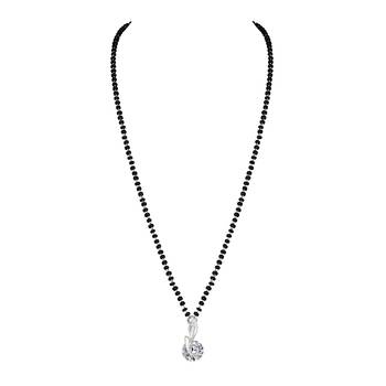 Silver cubic zirconia mangalsutra 2