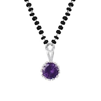 Silver cubic zirconia mangalsutra 1