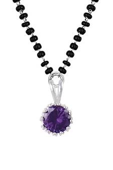 Silver cubic zirconia mangalsutra