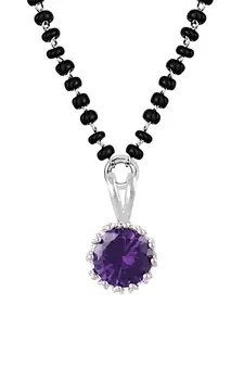 Silver cubic zirconia mangalsutra