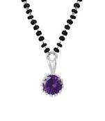 Silver cubic zirconia mangalsutra